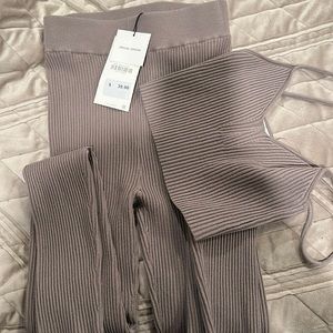 New Zara 2 piece ribbed leggings set limited edition